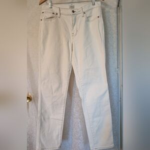 J.Crew Denim Jeans 29Tall‎ White w Brown Thread Detail.